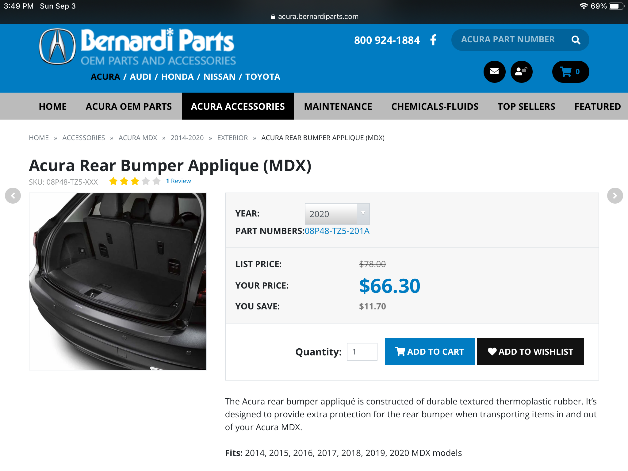 Rear Bumper Applique  Acura MDX SUV Forums
